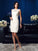 Sleeveless Lace of Mother Short Jewel Lace Sheath/Column the Bride Dresses