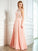 Sleeveless Beading Scoop A-Line/Princess Satin Floor-Length Dresses