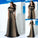 Neck Short Sheer Paillette A-Line/Princess Sleeves Long Net Dresses