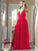 A-Line/Princess Floor-Length V-neck Sleeveless Ruffles Chiffon Dresses