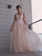 Scoop A-Line/Princess Applique Tulle Sleeveless Sweep/Brush Train Dresses