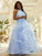 Halter A-Line/Princess Applique Tulle Sleeveless Floor-Length Dresses