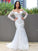 Sweep/Brush Applique Off-the-Shoulder Sleeves Long Trumpet/Mermaid Tulle Train Wedding Dresses