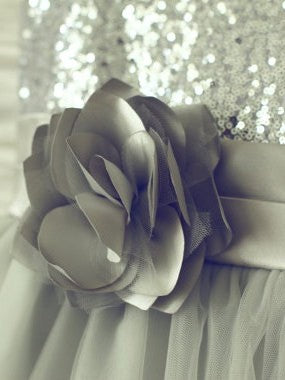 Scoop Flower Hand-Made Sleeveless A-line/Princess Long Net Dresses