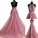 A-Line/Princess Sleeveless Sweep/Brush Train Halter Applique Tulle Dresses