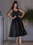 Satin Sleeveless Ruffles Straps A-Line/Princess Tea-Length Homecoming Dresses