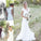 Sweep/Brush Lace Tulle V-neck Sleeveless A-Line/Princess Train Wedding Dresses