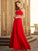 Beading Sleeveless Scoop A-line/Princess Floor-length Chiffon Dresses