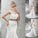 Sheath/Column Sheer Sash/Ribbon/Belt Neck Sleeveless Long Lace Wedding Dresses