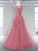 Scoop Sweep/Brush Sleeveless A-Line/Princess Train Applique Tulle Dresses