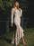 Sleeves Stretch Trumpet/Mermaid Lace Off-the-Shoulder Crepe Long Asymmetrical Bridesmaid Dresses