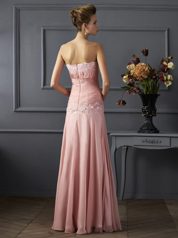 Sleeveless Sweetheart Mother A-Line/Princess of Chiffon Applique Long the Bride Dresses