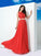 Long Chiffon Lace A-Line/Princess Scoop Sleeveless Two Piece Dresses