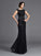 Long Sleeveless Lace Scoop Sheath/Column Mother of Beading the Bride Dresses