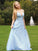 Sleeveless V-neck A-Line/Princess Applique Tulle Floor-Length Dresses