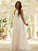 Tulle A-Line/Princess V-neck Applique Sleeveless Floor-Length Dresses