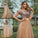 Sequin Off-the-Shoulder Tulle A-Line/Princess Sleeveless Floor-Length Bridesmaid Dresses