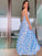 V-neck Tulle A-Line/Princess Applique Floor-Length Sleeveless Dresses