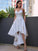 A-Line/Princess Ruched V-neck Sleeveless Satin Asymmetrical Wedding Dresses