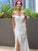 Sleeveless Sweep/Brush Ruched Sheath/Column Off-the-Shoulder Satin Train Wedding Dresses
