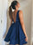 A-Line/Princess Straps Satin Sleeveless Layers Short/Mini Homecoming Dresses