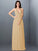 Long V-neck A-Line/Princess Pleats Sleeveless Chiffon Bridesmaid Dresses