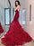 Organza One-Shoulder Layers Court Trumpet/Mermaid Train Sleeveless Dresses