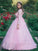 Sleeves Lace Tulle Gown Ball Long Scoop Sweep/Brush Train Dresses