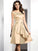 Scoop Short A-Line/Princess Sleeveless Taffeta Bridesmaid Dresses