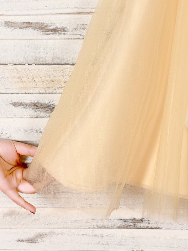 Scoop A-Line/Princess Sash/Ribbon/Belt Tea-Length Tulle Sleeveless Flower Girl Dresses