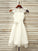 Sleeveless A-Line/Princess Lace Tea-Length Chiffon Scoop Flower Girl Dresses