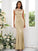 Charmeuse Sleeveless Neck Applique Trumpet/Mermaid High Floor-Length Bridesmaid Dresses