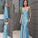 Sequins Sheath/Column V-neck Ruffles Sleeveless Floor-Length Dresses