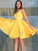 Sleeveless Ruffles A-Line/Princess Satin Straps Short/Mini Homecoming Dresses