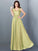 A-Line/Princess Long Scoop Lace Sleeveless Chiffon Bridesmaid Dresses