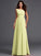 Long Ruffles Sleeveless Scoop A-Line/Princess Chiffon Bridesmaid Dresses