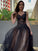 A-Line/Princess Tulle Sweetheart Lace Sleeveless Sweep/Brush Train Dresses